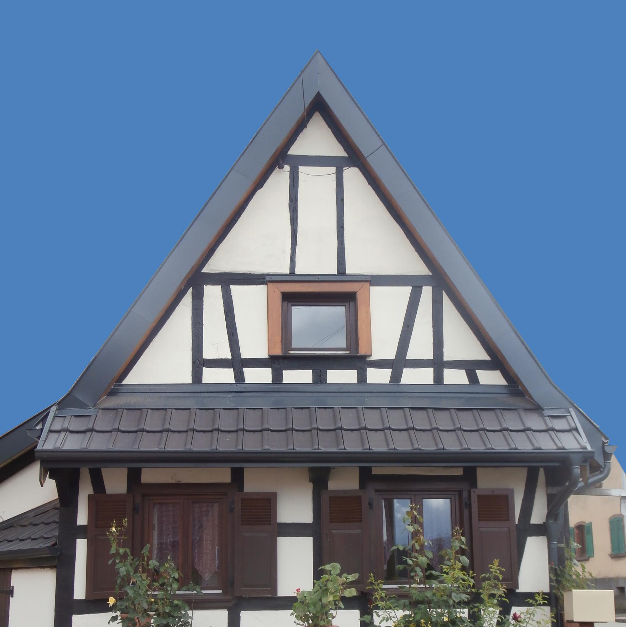Habillage planche de rive, pignon, aluminium  Dal'Alu, Haguenau - Mey'er Herrlisheim, alsace, Bas Rhin