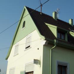 Bardage pignon écaille, habillage de planche de rive, bardage complet de lucarne, entourae de cheminée, gouttière aluminium Dal'Alu, Herrlisheim - Mey'er Herrlisheim, alsace, Bas Rhin