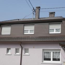 Bardage complet de chien assis en aluminium prélaqué Dal'alu, Herrlisheim - Mey'er Herrlisheim, alsace, Bas Rhin