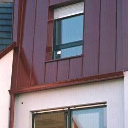 Bardage complet mur en joint debout aluminium prélaqué Dal'alu, Strasbourg - Mey'er Herrlisheim, alsace, Bas Rhin